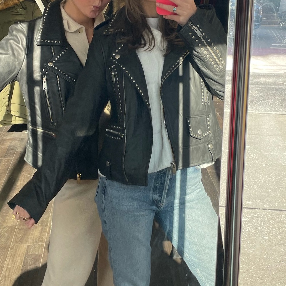 REAL LEATHER studded jacket